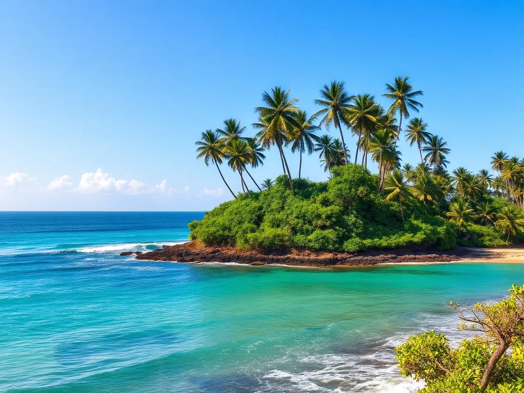 Placeholder image: Coconut Tree Hill headland above turquoise sea in Mirissa